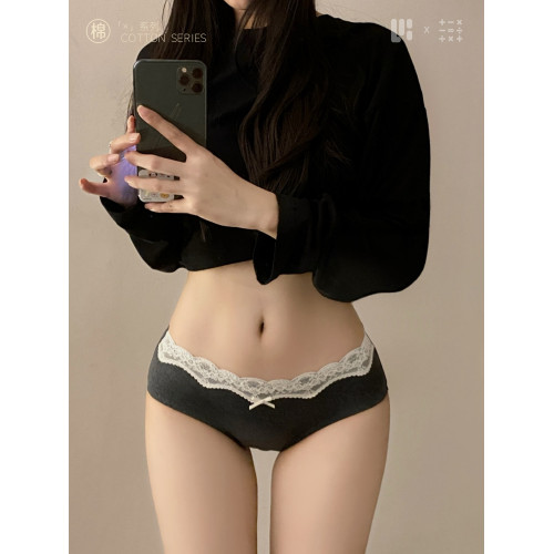 A類純棉蕾絲邊內褲女生全棉抗菌檔2025新款中低腰性感女士三角褲 A類純棉蕾絲邊內褲女生全棉抗菌檔2025新款中低腰性感女士三角褲