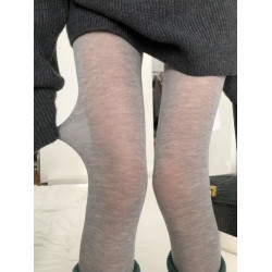 初秋miu系微透打底褲襪薄款顯瘦修身灰色高級ins風外穿連褲襪子