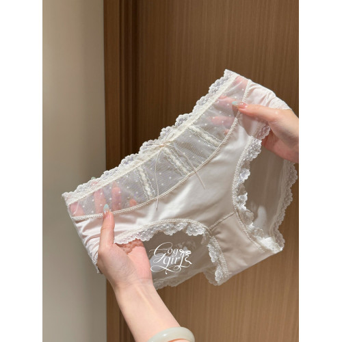 法式老錢透氣蕾絲三角褲新款親膚網紗女士內褲中高腰包臀純棉襠薄 法式老錢透氣蕾絲三角褲新款親膚網紗女士內褲中高腰包臀純棉襠薄