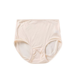 高檔真絲高腰內褲女無痕透氣柔軟桑蠶絲針織舒適平角薄款大碼夏