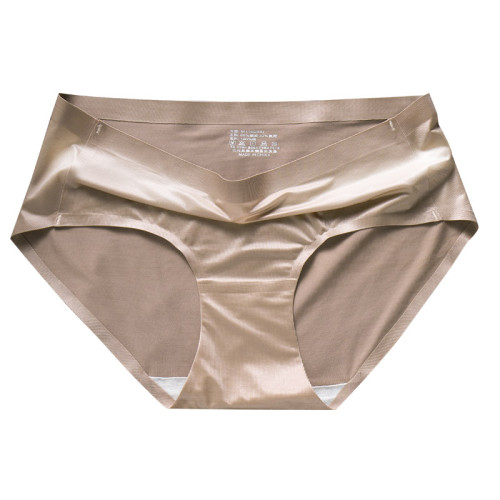 純欲無痕超薄內褲女性感一片式冰絲運動白色中低腰透氣純色緞面 純欲無痕超薄內褲女性感一片式冰絲運動白色中低腰透氣純色緞面