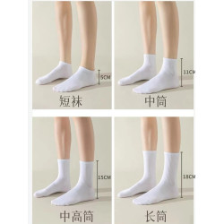 學生白襪秋冬純棉中筒襪兒童男女黑白無骨襪四季純色中長襪運動襪