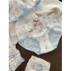 童話小甜熊~日系女生三角褲甜美內褲女士7a級抗菌2025新款純棉襠