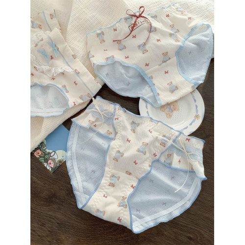 童話小甜熊~日系女生三角褲甜美內褲女士7a級抗菌2025新款純棉襠 童話小甜熊~日系女生三角褲甜美內褲女士7a級抗菌2025新款純棉襠