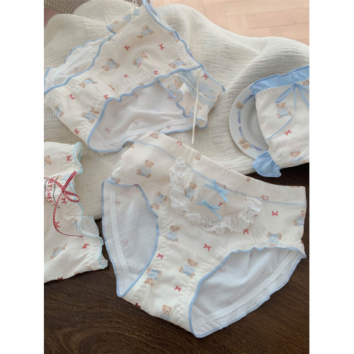 童話小甜熊~日系女生三角褲甜美內褲女士7a級抗菌2025新款純棉襠 童話小甜熊~日系女生三角褲甜美內褲女士7a級抗菌2025新款純棉襠