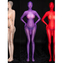 【嬋絲】大碼油光油亮絲滑男士大象鼻JJ套全包拉鍊包頭緊身連體衣