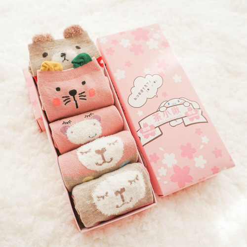 禮盒襪子5雙日常襪女秋冬中筒襪純棉可愛甜美韓版少女學生襪 禮盒襪子5雙日常襪女秋冬中筒襪純棉可愛甜美韓版少女學生襪