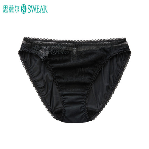 SWEAR/思薇爾刺綉玫瑰花性感提臀氣質內褲低腰三角褲女 Q1030003