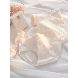 女士內褲純棉7A抗菌a類可愛初高中女學生全棉抗菌襠中腰三角短褲