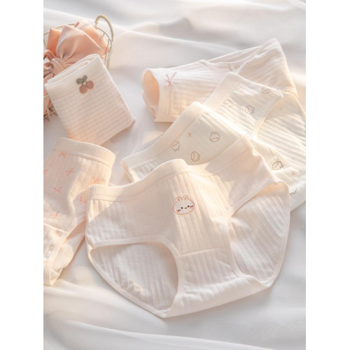 女士內褲純棉7A抗菌a類可愛初高中女學生全棉抗菌襠中腰三角短褲 女士內褲純棉7A抗菌a類可愛初高中女學生全棉抗菌襠中腰三角短褲