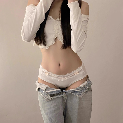 『Desire』內褲女a類純棉抗菌襠女生2025新款日系甜美蕾絲三角褲