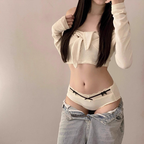 『Desire』內褲女a類純棉抗菌襠女生2025新款日系甜美蕾絲三角褲