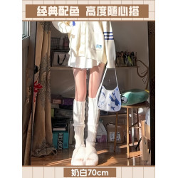 大碼針織襪套襪微胖女mm秋冬季辣妹長筒小腿套保暖黑色堆堆襪春秋