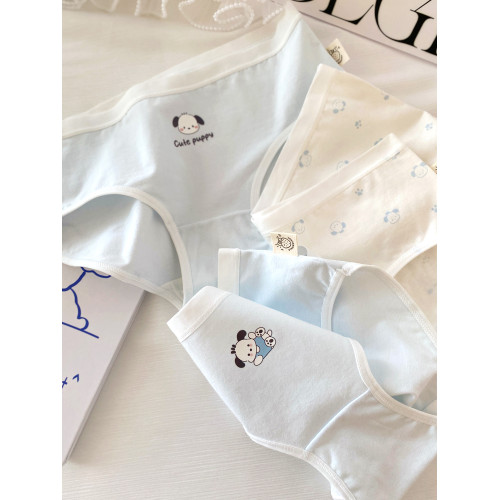 內褲女生5條A類棉純棉襠學生少女高中生三角褲日系卡通可愛藍白 內褲女生5條A類棉純棉襠學生少女高中生三角褲日系卡通可愛藍白