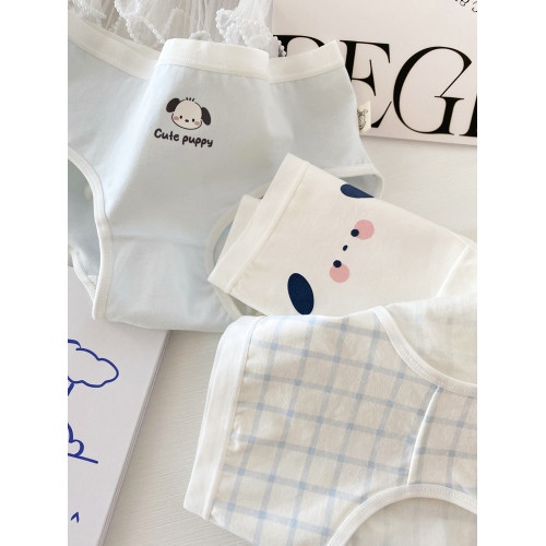 內褲女生5條A類棉純棉襠學生少女高中生三角褲日系卡通可愛藍白 內褲女生5條A類棉純棉襠學生少女高中生三角褲日系卡通可愛藍白