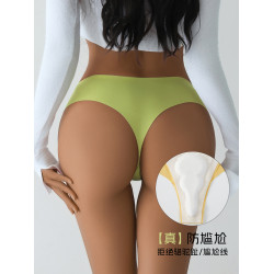 歐美風夏季薄款蠶絲抗菌襠防尲尬內褲大碼運動瑜珈冰絲無痕丁字褲