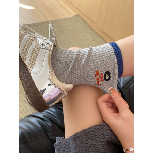 貓吃魚襪子女款秋冬2025新款爆款純棉紗線中筒襪卡通刺綉堆堆長襪 貓吃魚襪子女款秋冬2025新款爆款純棉紗線中筒襪卡通刺綉堆堆長襪