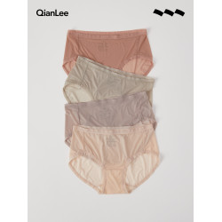 4條冰絲內褲女夏季薄款透氣中腰褲頭純棉襠抗菌舒適無痕女生短褲