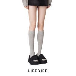 jk壓力顯瘦春秋款灰色小腿襪女薄款搭配小皮鞋襪子秋冬季瘦腿長襪