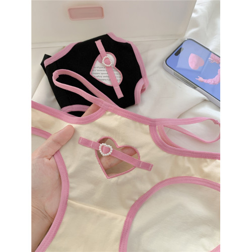 桃你喜歡~女生可愛高顔值三角褲女士鏤空內褲女中腰2026新款女款