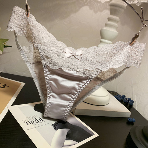 無痕內褲女士低腰性感蕾絲拼接冰絲時尚丁字褲T褲少女學生三角褲 無痕內褲女士低腰性感蕾絲拼接冰絲時尚丁字褲T褲少女學生三角褲