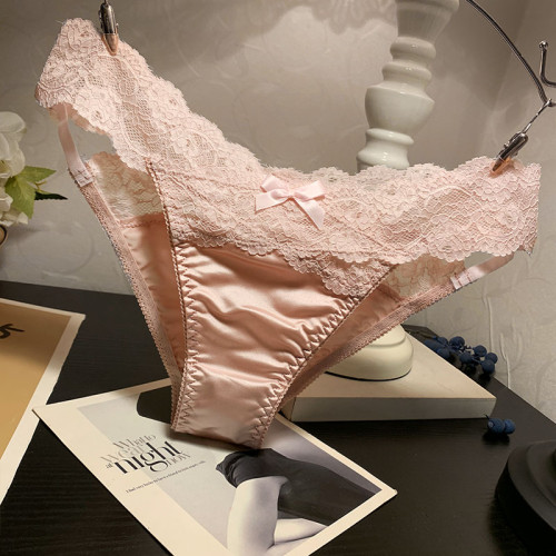 無痕內褲女士低腰性感蕾絲拼接冰絲時尚丁字褲T褲少女學生三角褲 無痕內褲女士低腰性感蕾絲拼接冰絲時尚丁字褲T褲少女學生三角褲