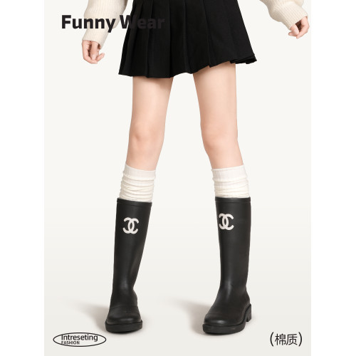 長筒襪女春秋季堆堆小腿襪竪條紋顯瘦過膝襪配靴子長腿襪高筒襪子 長筒襪女春秋季堆堆小腿襪竪條紋顯瘦過膝襪配靴子長腿襪高筒襪子