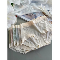 冰絲內褲女蠶絲抗菌襠中腰無痕夏季薄款性感新款女生女士面膜短褲