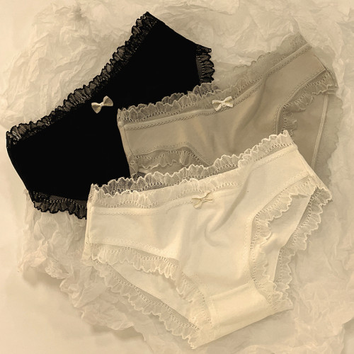 內褲女純棉抗菌襠中腰少女無痕女生可愛透氣日系學生夏三角短褲頭