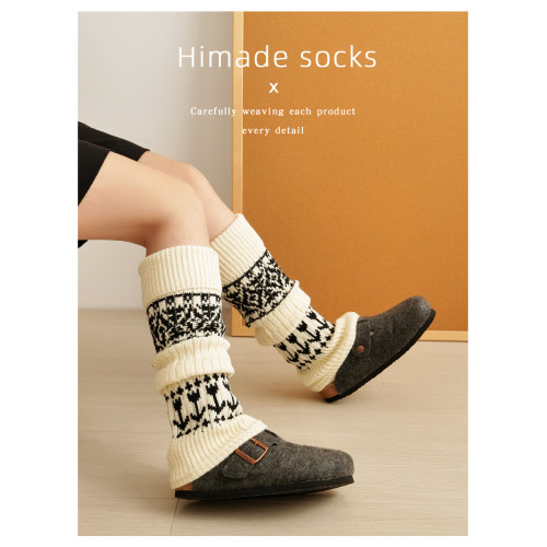 Himade費爾島襪套女秋冬季搭配鯊魚褲堆堆小腿襪加厚保暖腿套襪子 Himade費爾島襪套女秋冬季搭配鯊魚褲堆堆小腿襪加厚保暖腿套襪子