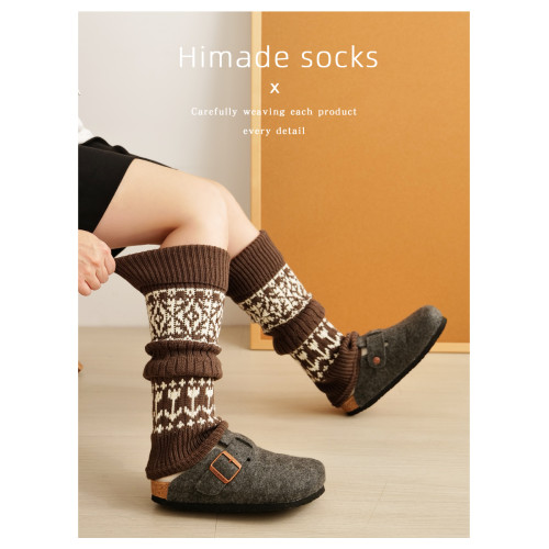 Himade費爾島襪套女秋冬季搭配鯊魚褲堆堆小腿襪加厚保暖腿套襪子 Himade費爾島襪套女秋冬季搭配鯊魚褲堆堆小腿襪加厚保暖腿套襪子