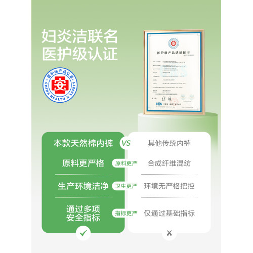 婦炎潔內褲女純棉聚乳酸10A抑菌加長襠中腰柔軟透氣2025新款三角