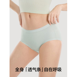 有棵樹純棉內褲女生桑蠶絲抗菌襠無痕中腰透氣舒適2026新三角短褲