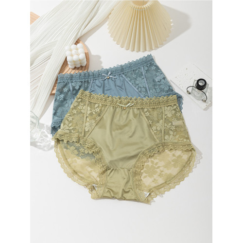 大碼蕾絲內褲女胖mm200斤中高腰網紗性感新款純欲無痕透氣三角褲