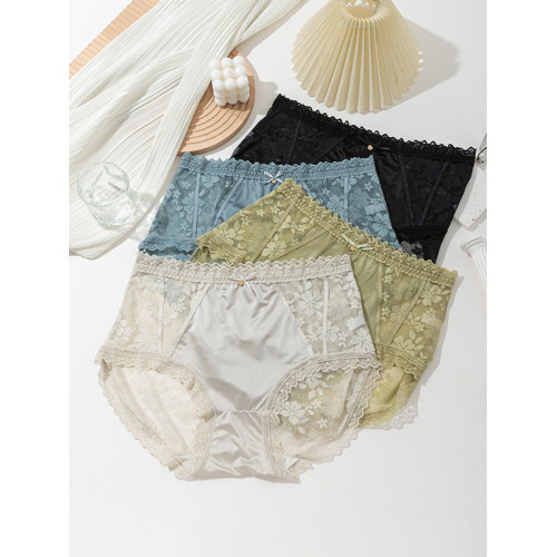 大碼蕾絲內褲女胖mm200斤中高腰網紗性感新款純欲無痕透氣三角褲