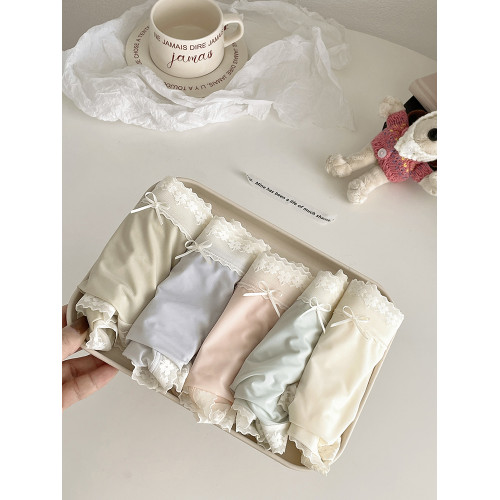 面膜褲！夏季輕薄透氣蕾絲邊中腰內褲女桑蠶絲底檔抗菌2025年新款