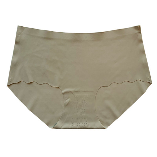 一片式無痕貼膠舒適內褲女士性感中低腰甜美少女舒適純棉襠三角褲