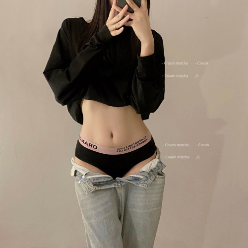 運動內褲女純棉抗菌2025新款性感提臀女生中腰無痕全棉女士三角褲