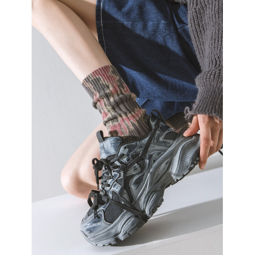 襪子男中筒襪女長襪加厚純棉春秋紥染粗線復古褪色潮流日系長筒襪 襪子男中筒襪女長襪加厚純棉春秋紥染粗線復古褪色潮流日系長筒襪