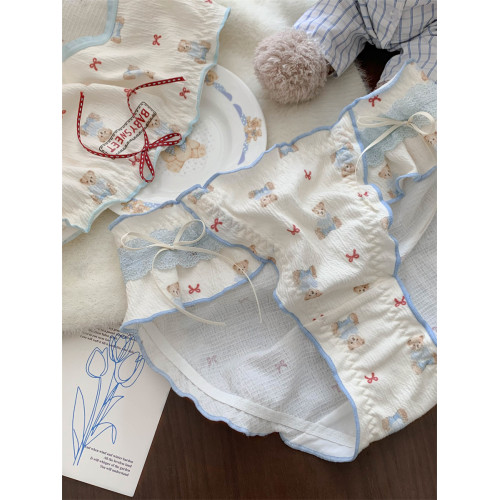 夢境小甜熊~女生透氣可愛內褲女士2026新款7a級抗菌純棉襠三角褲