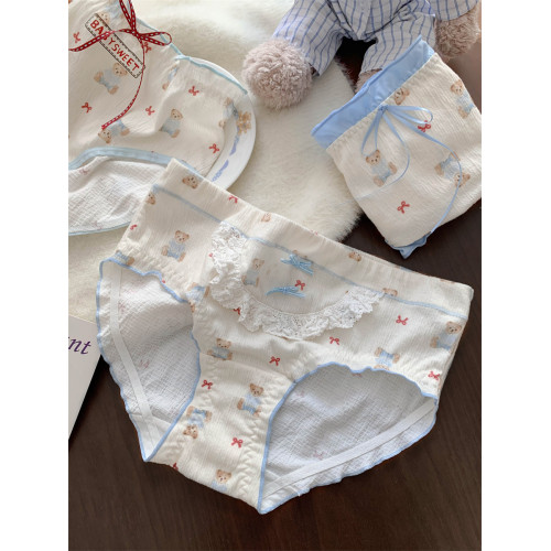 夢境小甜熊~女生透氣可愛內褲女士2026新款7a級抗菌純棉襠三角褲