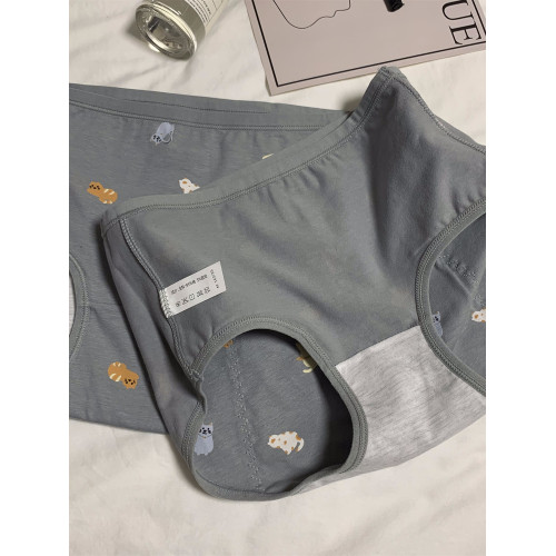 【澤衣壹品】 2024新款純棉可愛印花中腰抗菌月經生理期姨媽內褲