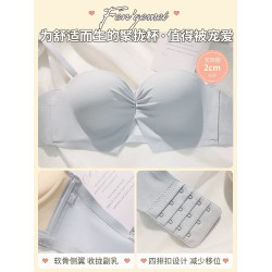 半杯少女生小胸聚攏內衣女軟糯無鋼圈顯大aa杯平胸無肩帶防滑文胸