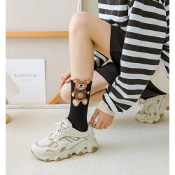 襪子女長筒襪ins潮百搭韓版羽絨紗可愛日系秋冬黑色中高筒純棉襪