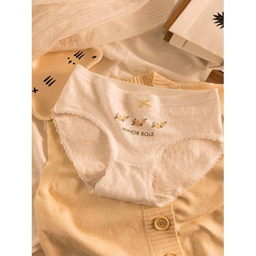 法式碎花內褲女生純棉蕾絲邊少女士三角內褲純棉中腰抑菌透氣軟糯 法式碎花內褲女生純棉蕾絲邊少女士三角內褲純棉中腰抑菌透氣軟糯