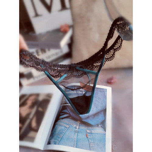 歐美性感豹紋蕾絲女內褲低腰純欲T褲透明網紗純棉襠一根繩丁字褲