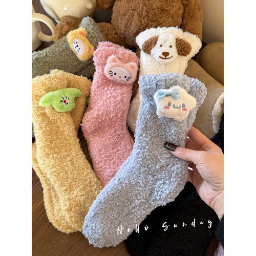 毛絨絨加厚保暖襪子女中筒可愛珊瑚絨家居睡眠襪地板襪搞怪玩偶襪 毛絨絨加厚保暖襪子女中筒可愛珊瑚絨家居睡眠襪地板襪搞怪玩偶襪
