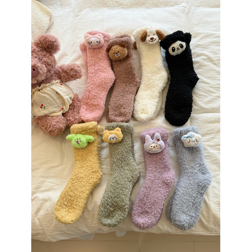 毛絨絨加厚保暖襪子女中筒可愛珊瑚絨家居睡眠襪地板襪搞怪玩偶襪 毛絨絨加厚保暖襪子女中筒可愛珊瑚絨家居睡眠襪地板襪搞怪玩偶襪
