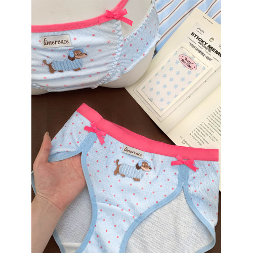 甜系波點~甜美少女軟萌可愛內褲女2025新款日系臘腸狗女士三角褲 甜系波點~甜美少女軟萌可愛內褲女2025新款日系臘腸狗女士三角褲