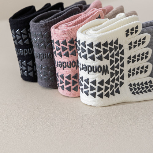 五指襪子女中筒純棉專業普拉提襪子防臭防腳氣舞蹈健身分趾長筒襪